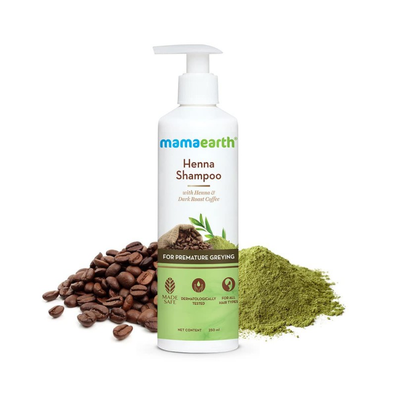 Mamaearth Henna Shampoo, for enhance hair color, with Henna and Deep Roast Coffee-250 ml