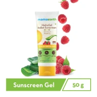 Mamaearth HydraGel Indian Sunscreen SPF 50, With Aloe Vera & Raspberry, for Sun Protection - 50g